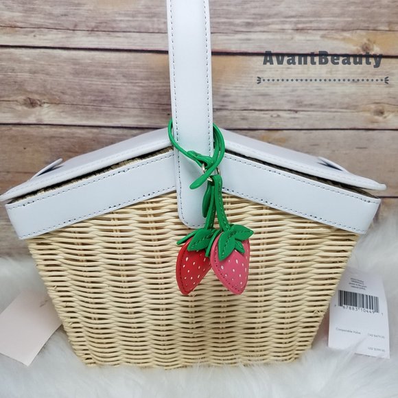 Kate Spade Wicker Basket Strawberry Bifold Wallet - Picture 15 of 16